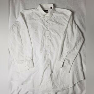 White Button Down Alfani Fitted Dress Shirt Performance White Xl